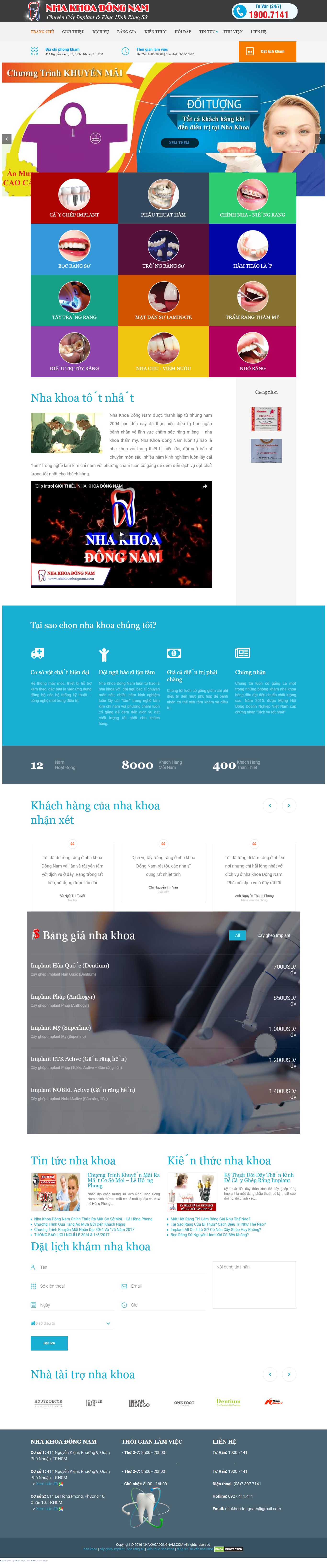 Thiết kế website nha khoa Đông Nam đẹp, chuyên nghiệp chuẩn SEO